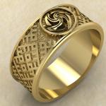 Перстень с Славянский оберегом Вайга из золота