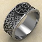 Перстень с Славянским оберегом Волчий крюк из серебра