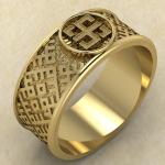 Перстень с Славянским оберегом Всеславец из золота