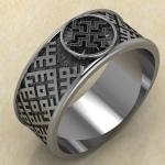 Перстень с Славянским оберегом Зайчик из серебра