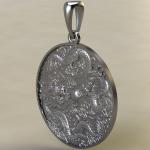 Подвеска с амулетом Два дракона из серебра