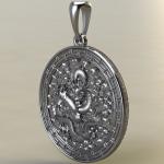 Подвеска с амулетом Дракон медальон из серебра