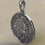 Подвеска с Славянским оберегом Бог Перун из серебра