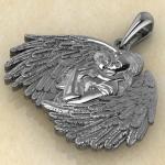 Подвеска с оберегом Ангел мать из серебра