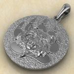 Подвеска с Славянским оберегом Медведь-печать Велеса из серебра