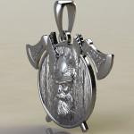 Подвеску с Скандинаским амулетом Один на щите из серебра