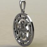 Подвеска с Славянским оберегом Дхата в протуберанцах из серебра