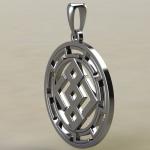 Подвеска с Славянским оберегом Громовик летящий в протуберанцах из серебра