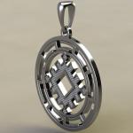 Подвеску с Славянским оберегом Репейник счастья в протуберанцах из серебра