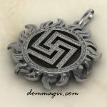 Древний славянский оберег Рубежник из серебра