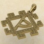 Подвеска славянская руна Даждьбог из золота