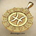 Подвеска Зодиак Рыбы из золота