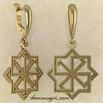 Серьги с Молвинцем из желтого золота от мастерской BROKKA