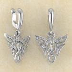 Серьги Альгиз в вязи из серебра купить