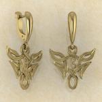 Серьги Беркана в вязи из золота купить