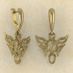 Серьги Феху в вязи из желтого золота