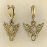 Серьги Кано в вязи из желтого золота