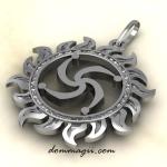 Славянский оберег Символ Рода из серебра