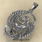 Птица серин из серебра