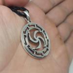 Славянский оберег Символ Рода в протуберанцах серебро