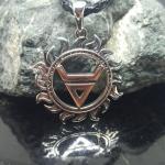 Оберег символ Велеса в солнце из серебра