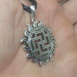 Славянский оберег Солярный крест из серебра