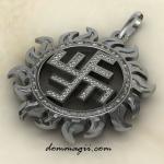 Солнечный крест в солнце из серебра