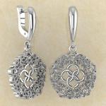 Серьги Волны изобилия со свадебником из серебра от мастерской BROKKA