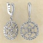 Серьги Пять опор женского счастья со свадебником из серебра