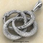 Талисман Уроборос купить из серебра от мастерской Брокка