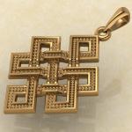 Амулет Узел долголетия красное золото