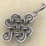 Амулет Узел удачи, любви и процветания из серебра