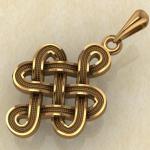  Амулет Узел удачи, любви и процветания красное золото