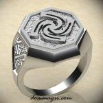 Кольцо с Славянским оберегом Знич из серебра