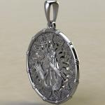 Подвеска с Славянским оберегом Звезда Лады с Ладой из серебра