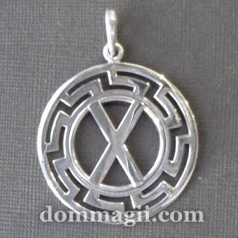 Подвеска Оберег руна Гебо из серебра
