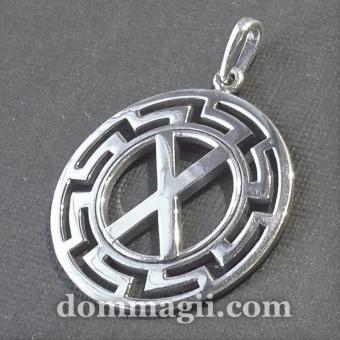 Талисман гебо в круге из серебра