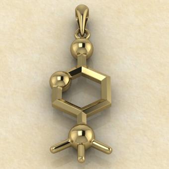 Нейромедиатор Ацетилхолин золото подвеска