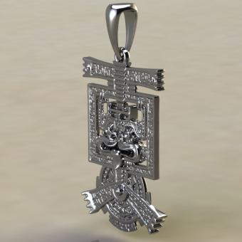 Подвеска с амулетом Ацтек из серебра