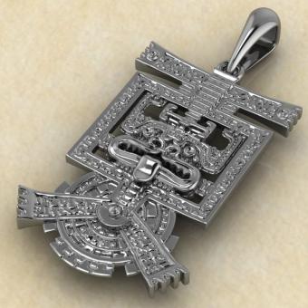 Амулет Ацтек из серебра