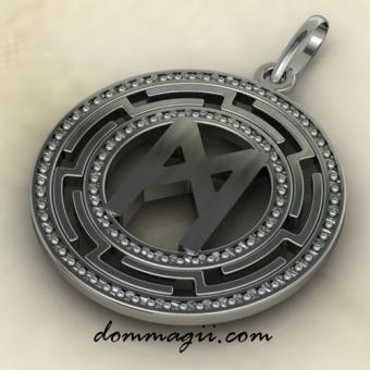 Подвеска руна Маназ из серебра