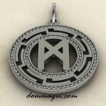 Руна Маназ из серебра