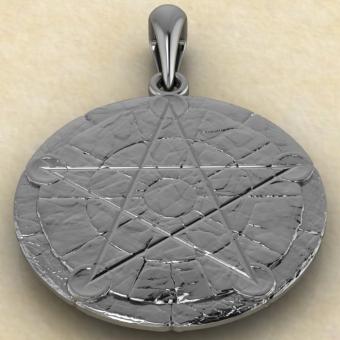 Пентаграмма на камне из серебра