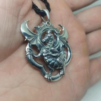 Амулет Солнечный дракон серебро
