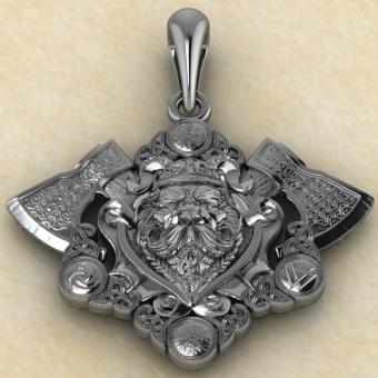 Амулетом Викинг с топорами из серебра