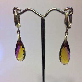 Аметрин.Серьги.