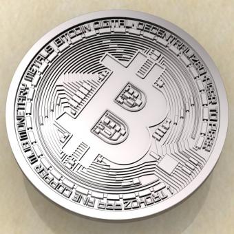 Талисман Биткоин серебро