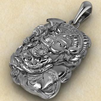 Индийское божество Слон Ганеша из серебра