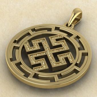 подвеска Боговник в протуберанце из золота