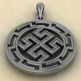 подвеска Боговник в протуберанце из серебра